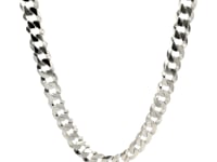 Rhodium Plated Sterling Silver Curb Style Chain (7.20 mm)