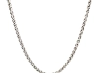 Sterling Silver Rhodium Plated Wheat Chain (2.60 mm)