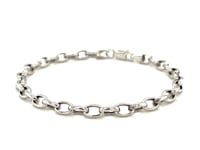 14k White Gold Oval Rolo Bracelet  (4.60 mm)