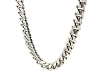 Sterling Silver Rhodium Plated Miami Cuban Chain (9.80 mm)