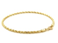 14k Yellow Gold Solid Diamond Cut Rope Bracelet (2.50 mm)