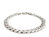 Rhodium Plated Sterling Silver Curb Style Bracelet (8.40 mm)