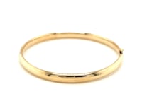 14k Yellow Gold Dome Design Polished Childrens Bangle (5.50 mm)