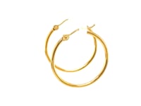 14k Yellow Gold Polished Hoop Earrings (1.5x25mm)