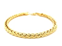 14k Yellow Gold Diamond Cut Round Franco Bracelet (5.30 mm)