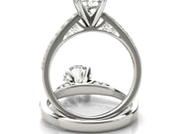 14k White Gold Single Row Prong Set Diamond Engagement Ring (1 3/8 cttw)