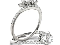 Two Stone Bypass Diamond Ring in 14k White Gold (3/4 cttw)