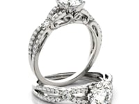 14k White Gold Diamond Engagement Ring with Multirow Split Shank (1 1/4 cttw)